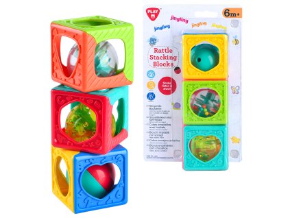 PLAYGO - Stavebnicové kostky s chrastítkem