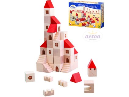 DETOA DŘEVO Stavebnice město kostky 100 dílků *DŘEVĚNÉ HRAČKY*