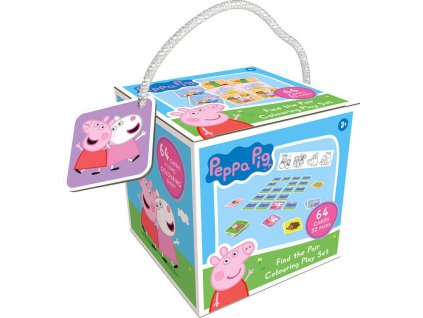 JIRI MODELS Pexeso na cesty Peppa Pig + omalovánky v krabičce