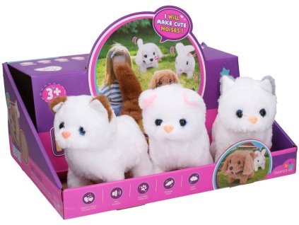 Kočka na baterie chodící se zvukem 16cm