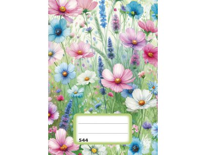 Sešit (544) A5 linkovaný, 40l, Květiny