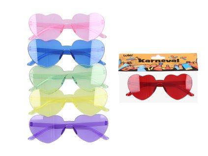 Set karneval - brýle plastové srdíčka