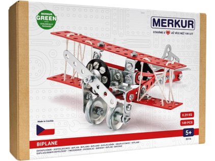 MERKUR 051 Letadlo Dvouplošník 149 dílků *KOVOVÁ STAVEBNICE*