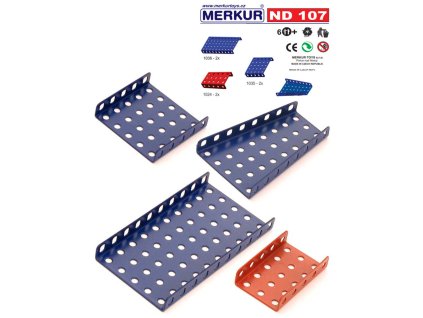 MERKUR ND107 Desky zkosené a zahnuté náhradní díl set 8ks KOVOVÁ STAVEBNICE