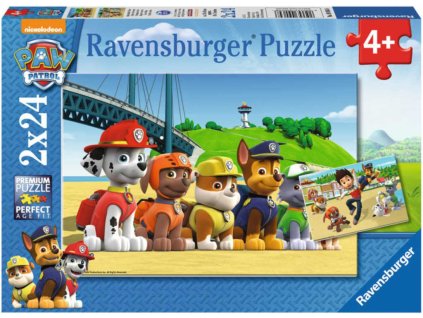 RAVENSBURGER Puzzle Tlapková Patrola Stateční psi 48 dílků skládačka 2v1