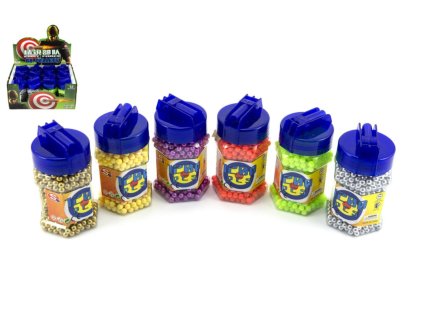 Kuličky do pistole 1200ks 6mm asst 6 barev v plastové láhvi 12ks v boxu