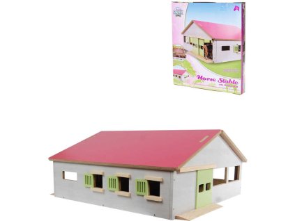 KIDS GLOBE Stáj pro koně 62x56cm DŘEVĚNÁ STAVEBNICE
