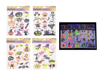 Tetovací obtisky - Halloween 16,5x22 cm fluorescenční
