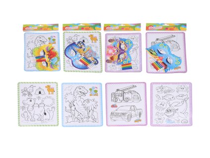 Kreativní set -  4x omalovánka + maska + 4ks fix