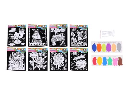 Kreativní set velvet 15,5x25 cm - barvy + 6ks tyčinek