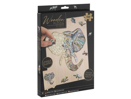 Drevené puzzle Slon - 137ks