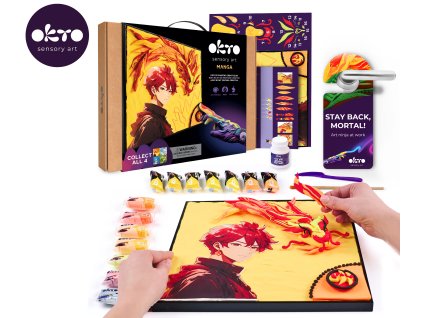 OKTO Manga motiv živlů "Oheň" výtvarný set 30x40 cm