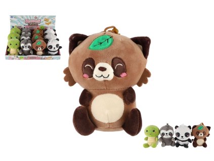 Přívěsek zvířátko plyš 10x13cm 4 druhy 12ks v boxu 12m+