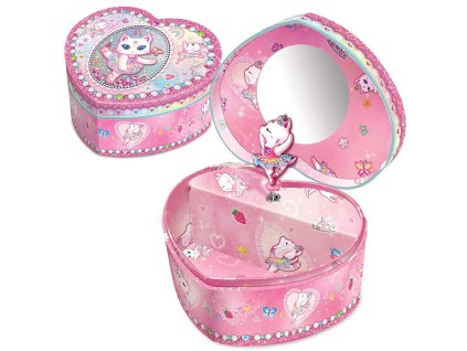 Šperkovnice s hudbou - kočka SRDCE