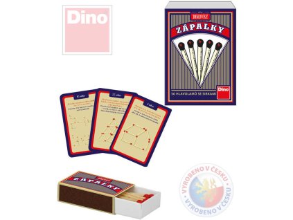 DINO Hra Zápalky 50 logických hlavolamů se zápalkami v krabičce