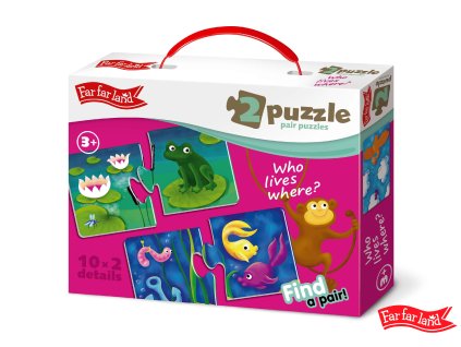 Far Far Land Puzzle párovací domečky zvířat
