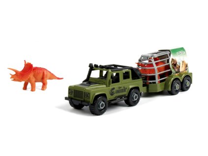 Auto šroubovací s vlečkou a dinosaurem 34 cm