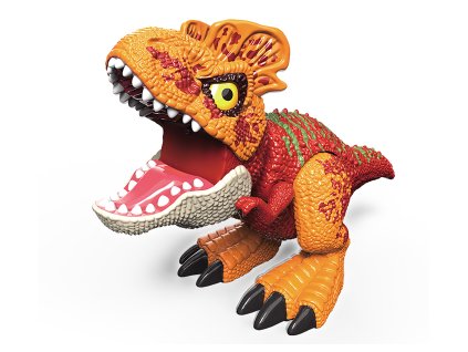 Dinosaurus s efekty červený 26,5x11x13 cm