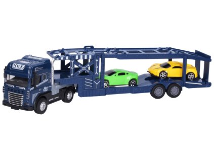 Auto kovové tahač s auty na setrvačník set 42 cm