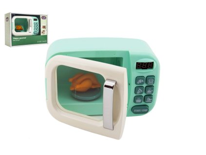 Mikrovlnná trouba s doplňkem plast 20x13cm na baterie se světlem se zvukem v krabici 29x22x12cm 18m+