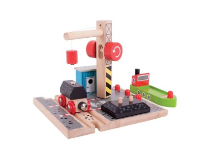 Bigjigs Rail Uhelný dok s jeřábem
