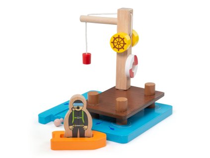 Bigjigs Rail Přístav s jeřábem, člunem a potápečem