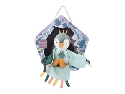 Doudou Dárková sada - hudební plyšová hračka ptáček zelený 23 cm