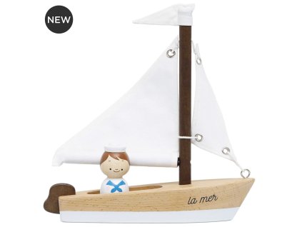 Le Toy Van Dřevěná plachetnice s kapitánem