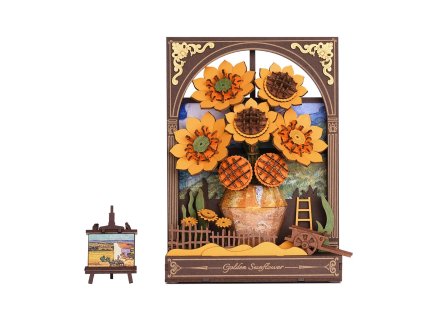 RoboTime 3D dřevěná skládačka Zlaté slunečnice