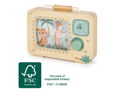 small foot Dřevěná televizní hudební skříňka Safari