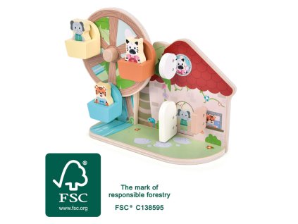 small foot Motorická hračka s ruským kolem Přátelé z džungle