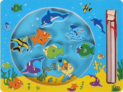 WOODY DŘEVO Kruh Rybolov magnetická hra *DŘEVĚNÉ HRAČKY*