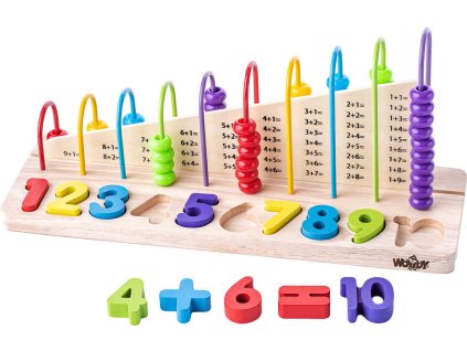 WOODY DŘEVO Počítadlo překlápěcí s příklady *DŘEVĚNÉ HRAČKY*