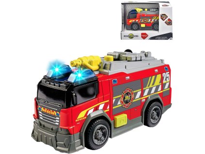 DICKIE Auto hasičské volný chod funkční vodní dělo na baterie Světlo Zvuk