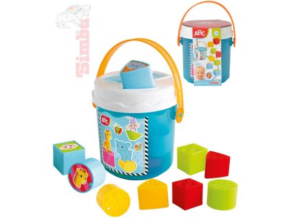 SIMBA Baby vkládačka kostky v kyblíku s víkem pro miminko