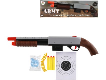 Brokovnice dětská zbraň na pěnové náboje / vodní a gumové kuličky set s náboji