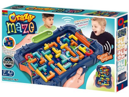 Hra Bludiště stavebnice hlavolam motorický s kuličkou plast