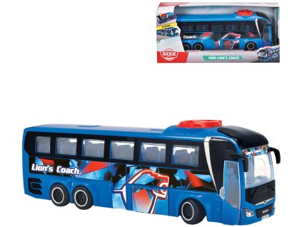 DICKIE Autobus MAN Lions Coach volný chod s ovládáním předních kol