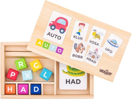 WOODY DŘEVO Hra Poskládej slova *DŘEVĚNÉ HRAČKY*