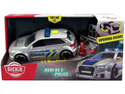 DICKIE Auto Audi RS4 česká policie ČR na setrvačník na baterie Světlo Zvuk