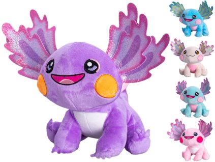 PLYŠ Axalotl 28cm sedící 5 barev *PLYŠOVÉ HRAČKY*