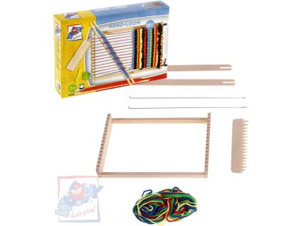 WOODY DŘEVO Tkalcovský stav set s bavlnkami *DŘEVĚNÉ HRAČKY*