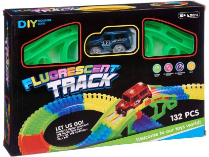 Dráha variabilní ve tmě svítící set s autem 132 dílků na baterie Světlo