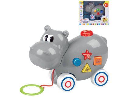 Hroch baby tahací plastové zvířátko pro miminko na baterie Světlo Zvuk