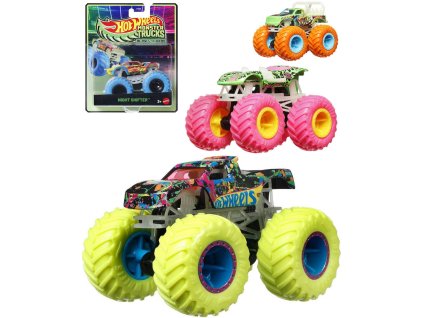 MATTEL HOT WHEELS Auto Monster Trucks svítící ve tmě na baterie kov