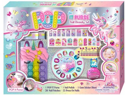 Nehtové dětské studio Jednorožec set s Pop It kabelkou a doplňky v krabici