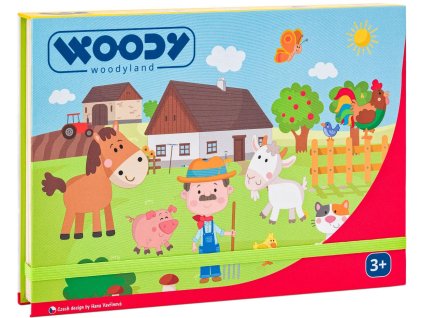 WOODY DŘEVO Puzzle skládačka magnetické tvary 64ks Statek