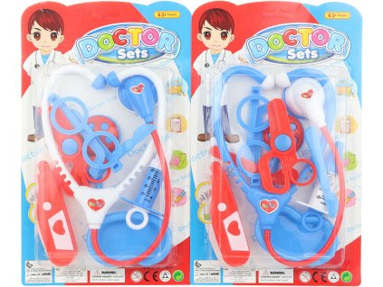 Doktorská souprava dětské lékařské potřeby na kartě plast 2 barvy