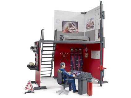 BRUDER 62702 Hasičská stanice herní set s figurkou hasiče plast
