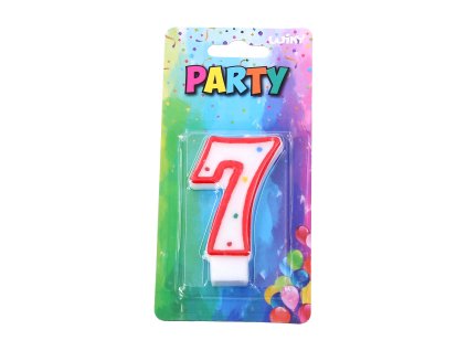 Párty svíčka číslo 7 Červená